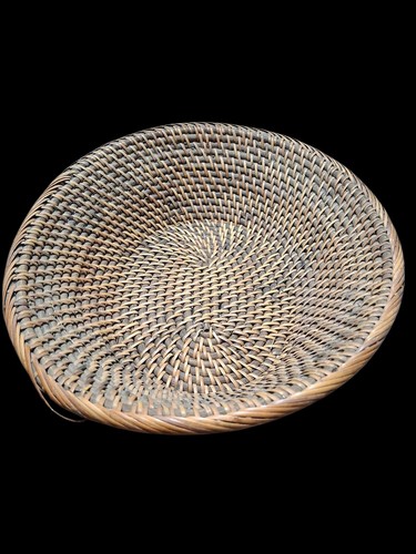 Round Rattan Brown Oval Decorative Bowl Key bowl fruit bowl Made in Indonesia - Picture 4 of 7