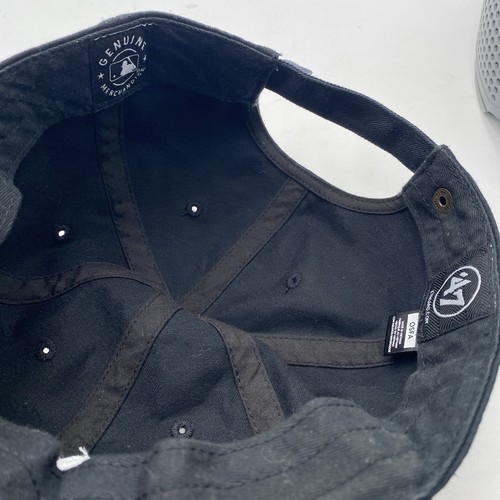 Cappello marca New York Yankees '47 cinturino pulito regolabile nero cotone papà slouch - Foto 10 di 10