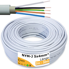 NYM Kabel 5x4mm²  | 2m - 50m | 5G4 Stromkabel Elektrokabel Feuchtraumkabel