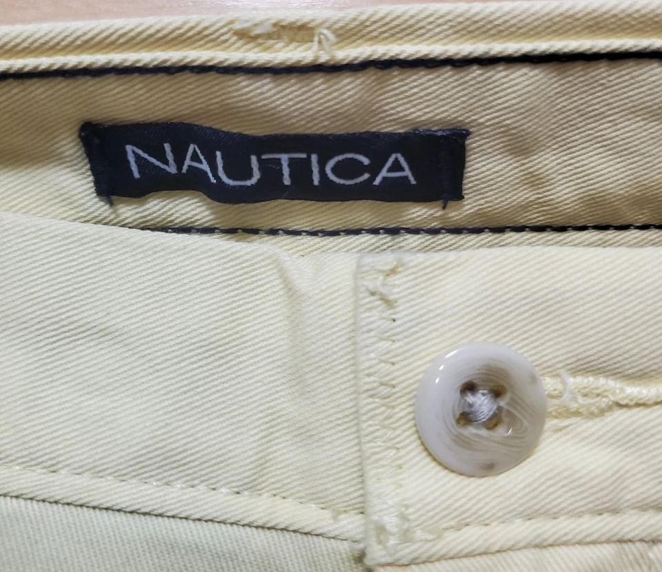 男式裤子 Nautica 高尔夫 Khakis 裤子柔软黄色尺寸 36x30 全新带标签 — 第 4/4 张图片