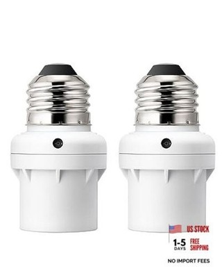 Light Sensor Socket, E26/E27 Socket Adapter, Automatic Dusk to Dawn White