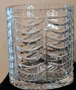 Tiffany Crystal  Round Swag Vase 8.5 -Discontinued