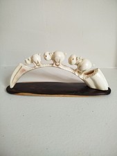 Corne sculptée 3 hippopotames Afrique