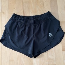 Odlo Women's Zeroweight Split Running Shorts Black Climacool Size M Pocket NWOT