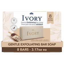 Ivory Exfoliating Bath Bar Soap, Designed for Whole Family with Plant-Based... 