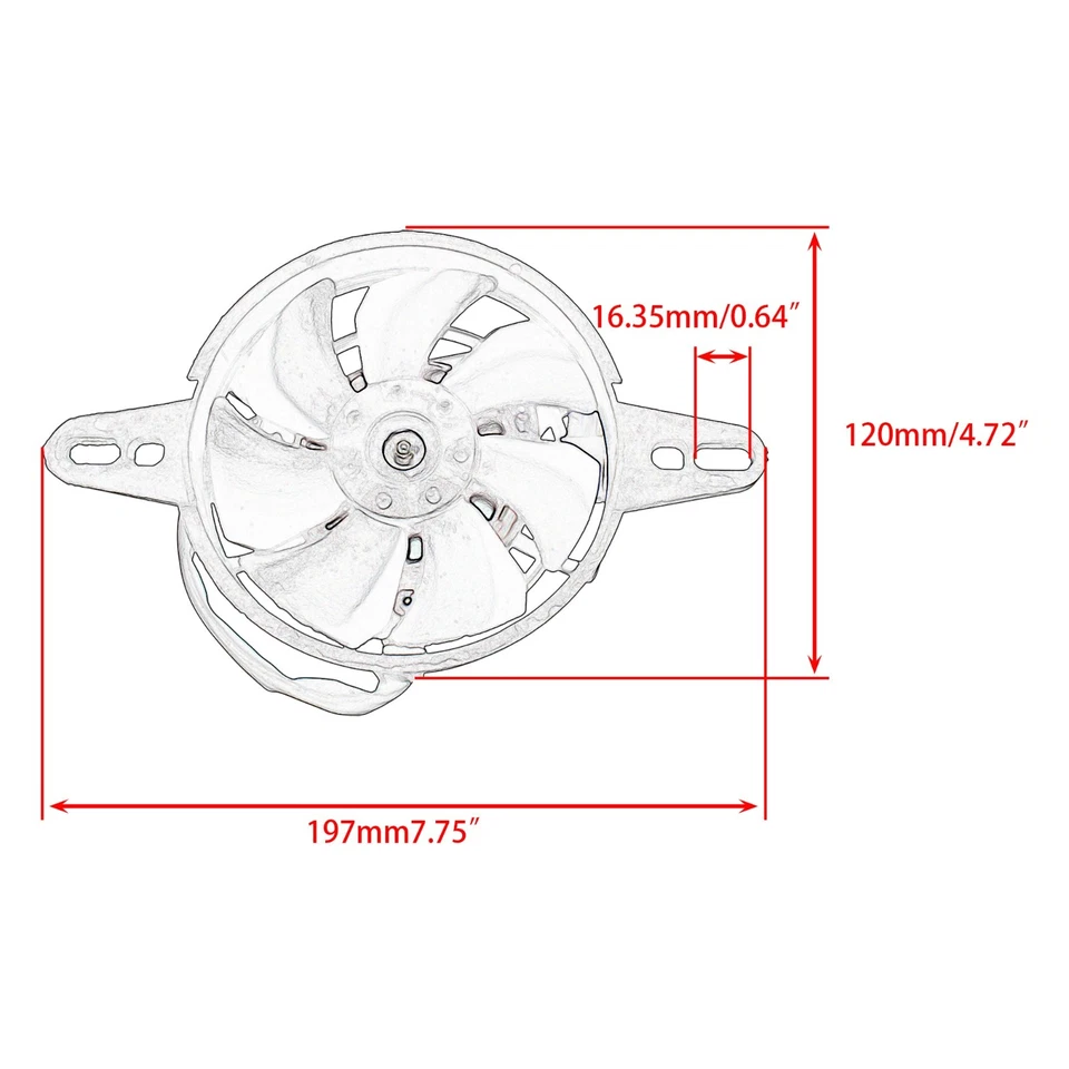 300cc Motorcycle Engine Cooling Fan Enduro Radiator Fans Electrofan 12v Pitbike Foto 2 de 4