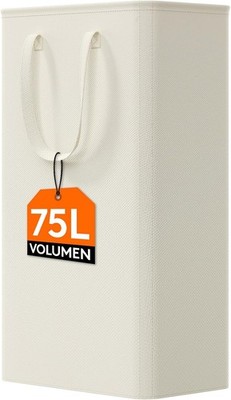 Lifewit 75L Wäschekorb schmal mit Griffen, faltbarer Wäschesammler für kleine Rä