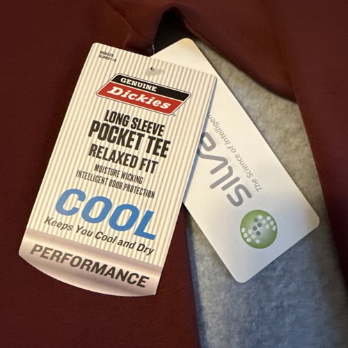 Dickies Long Sleeve Pocket Tee L Silvadur Burgundy - Bild 4 von 14