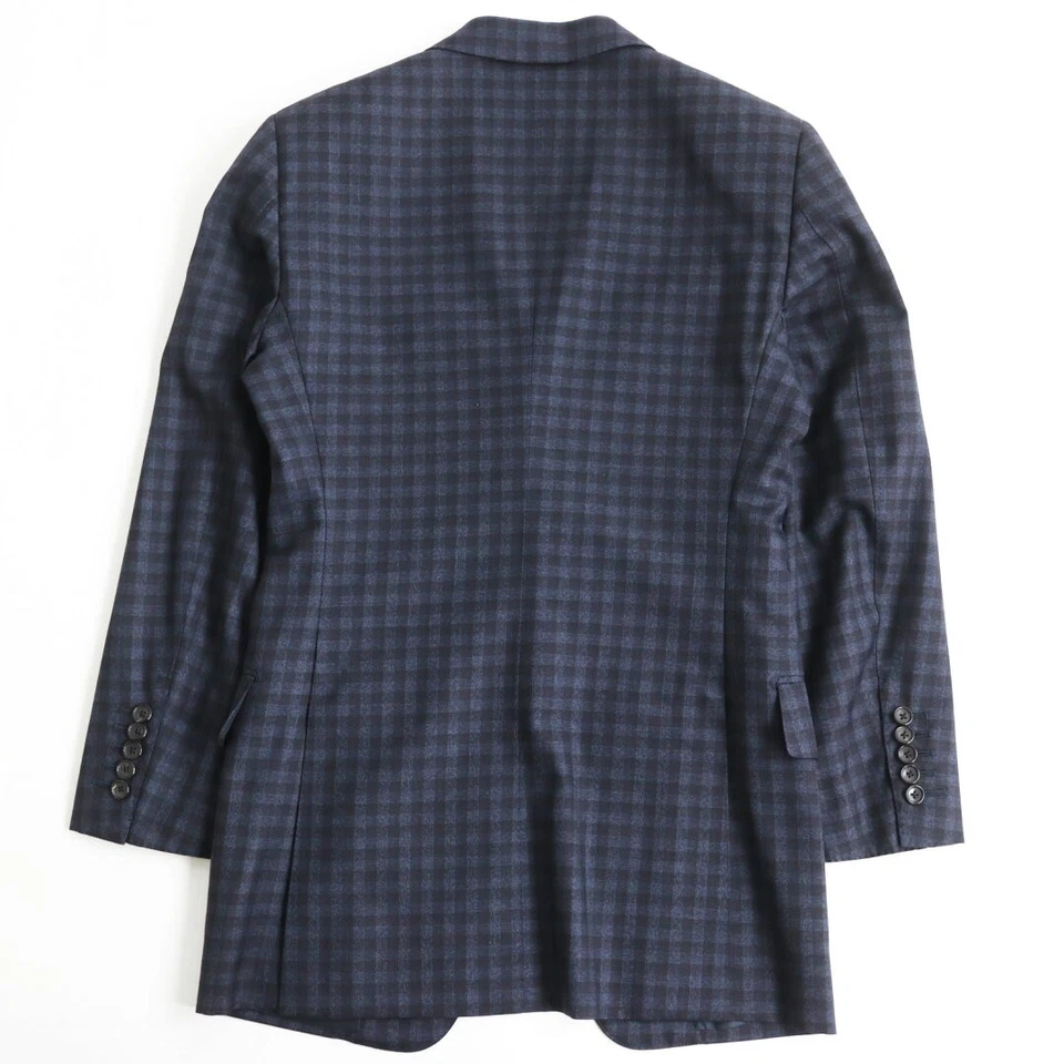 Tom Ford Lining Silk Blend Check Pattern Single 3 Piece Suit Setup Navy *Oqv8254 - Image 3 of 4