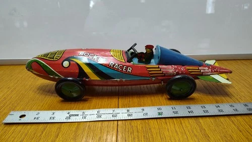 VINTAGE MARX TOY CO 1930's ROCKET RACER 16 in TIN WIND UP TOY   937