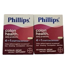 Phillips Colon Health Probiotic Supp. 4-IN-1 SYMPTOM DEFENSE 45-CAPS EA (2PK)