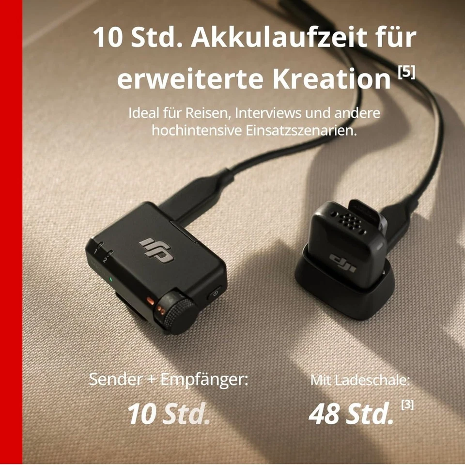 DJI Mic Mini (1 Sender + 1 Empfänger), Kabelloses Lavalier Mikrofon, Bluetooth - Bild 4 von 4