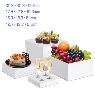 4 Stück Buffet Riser Food Acrylwürfel Display Nisting Riser für Restaurant