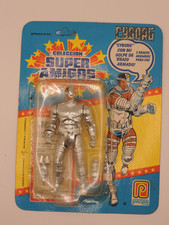 1989 Cyborg on Card Vintage Super Amigos Pacipa Argentina  Figure Super Powers