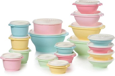 Tupperware Heritage 36-Piece Vintage Pastel Multicolor Container + Lid Set NIB