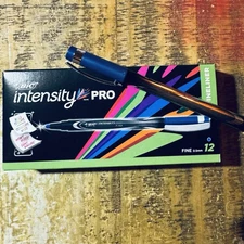 BIC Intensity Pro Fine Point 0.5mm Permanent Pen BLUE, Bold, 12-Pack NEW RARE