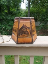 Antique Hexagon Clip On Lamp Shade Fox Hunting Lamp Shade