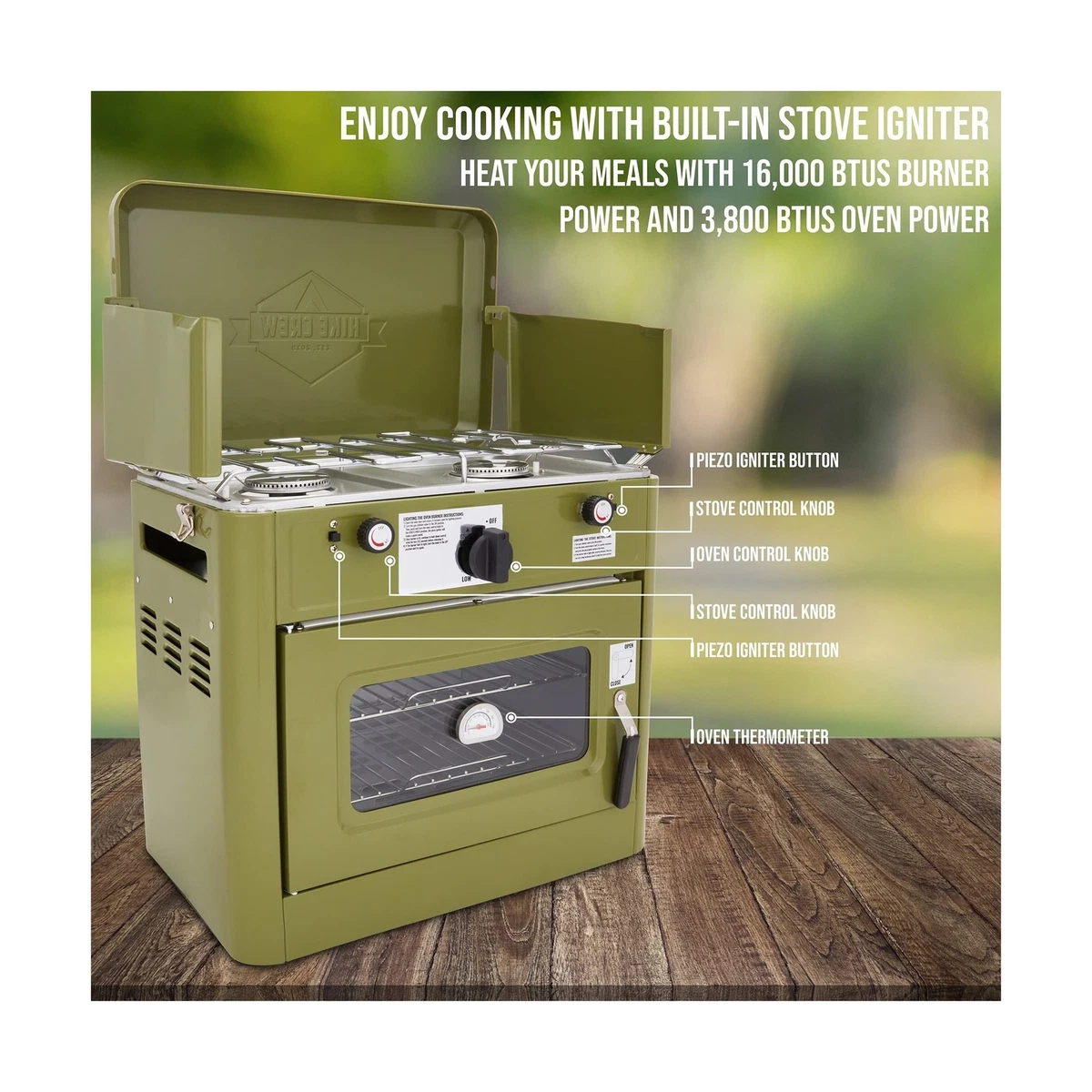 Hike Crew Outdoor Gas Camping Oven w/Carry Bag | 2-in-1 Portable Propane-Powe...  | eBay