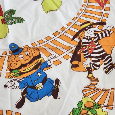 VINTAGE 1976 MCDONALD'S TWIN SIZED FITTED SHEET + 1 PILLOWCASE