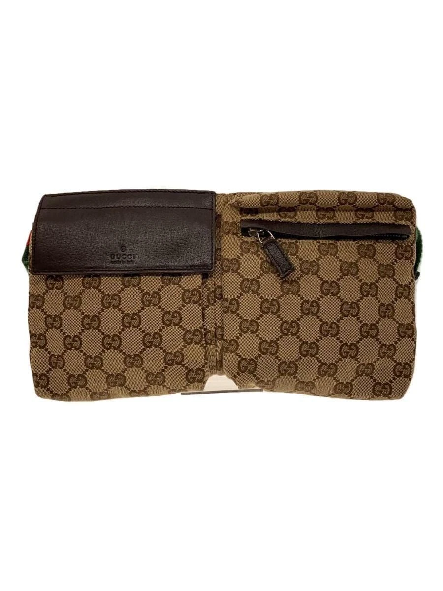 GUCCI waist bag GG canvas Brown Used