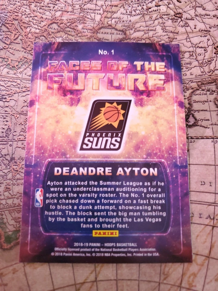 2018-19 NBA Hoops Faces of the Future #1 Deandre Ayton Phoenix Suns - Image 2 of 2