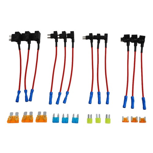 Car Fuse Box Adapter Set with Multiple Fuse Types for Easy Installation