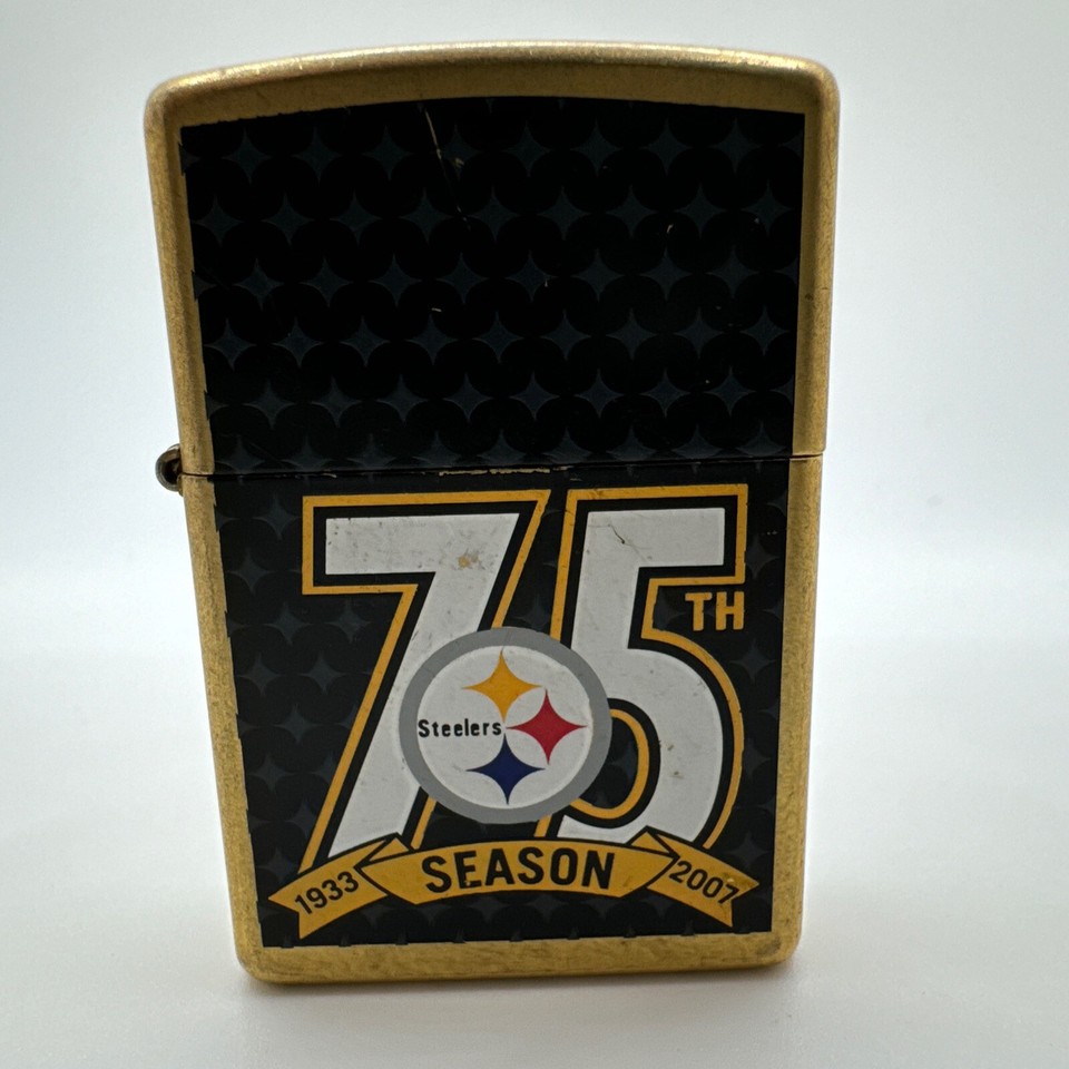Pittsburgh Steelers 75th SEASON ZIPPO LIGHTER dec 2004 black and gold