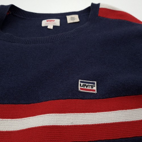 Suéter Vintage Levi's Para Hombre Azul De Cachemira Y Algodón Qb2 Talla L - Imagen 5 de 9