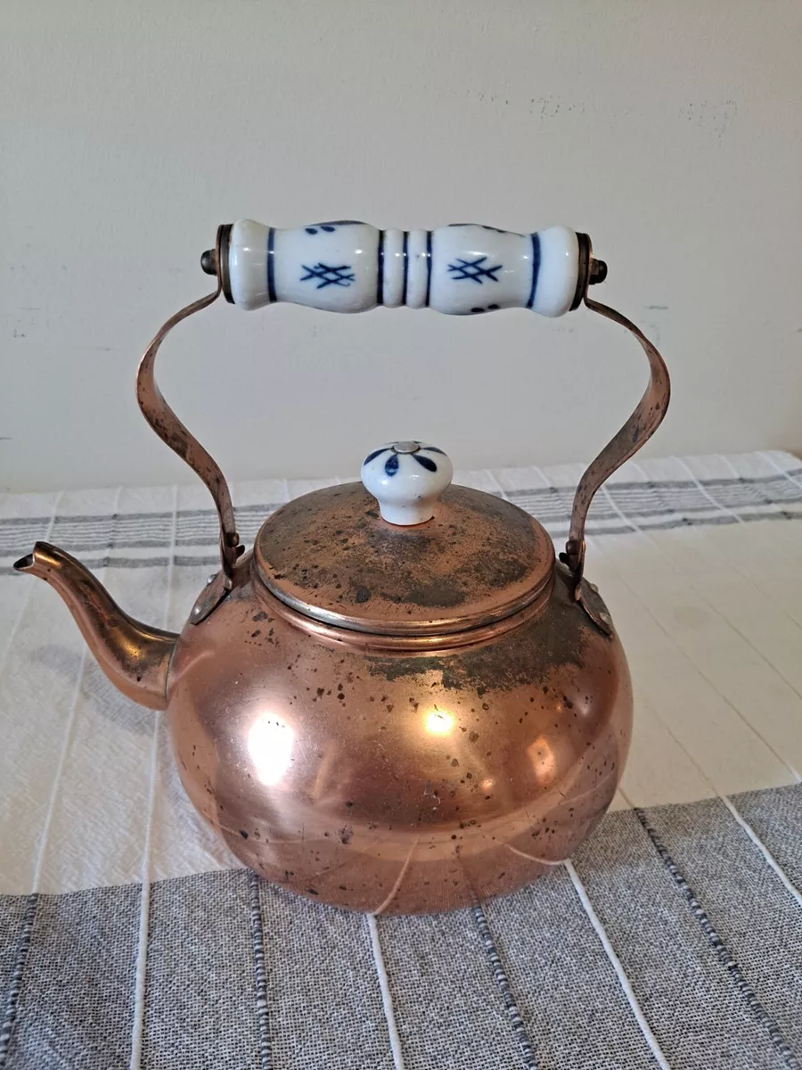 White and copper clearance kettle