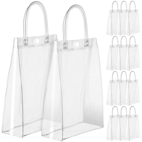 20 Pcs Reusable Cellophane Bins Transparent Gift Bags with Handles