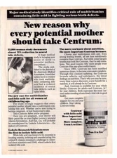 vintage 1970s mag print ad Advanced Formula CENTRUM Vitamins Moms