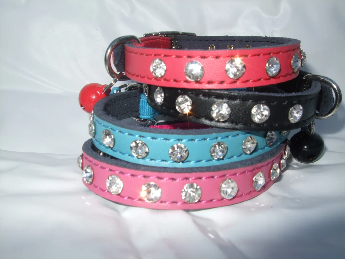 Leather sales cat collars