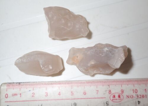 Gobi Desert Agate Translucent Freeform Raw Stone 55.6 gram 3 pieces Lot