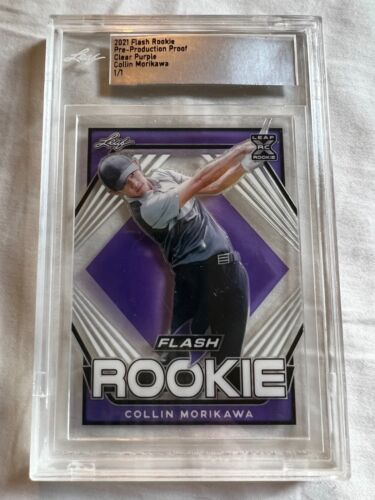 2021 Leaf Flash Rookie Collin Morikawa RC Clear Purple Refractor Proof SSP 1/1