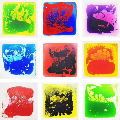 Novelmindz Sensory Tiles (9-Pack)   Multi Color Texture Changing Liquid Tiles