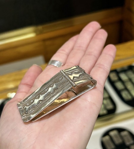 Mens Sterling Silver Money Clip Navajo Handmade - Picture 3 of 10