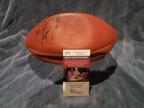 Peyton Manning Signed Official NFL "K" Football Colts Broncos JSA COA Game Used?