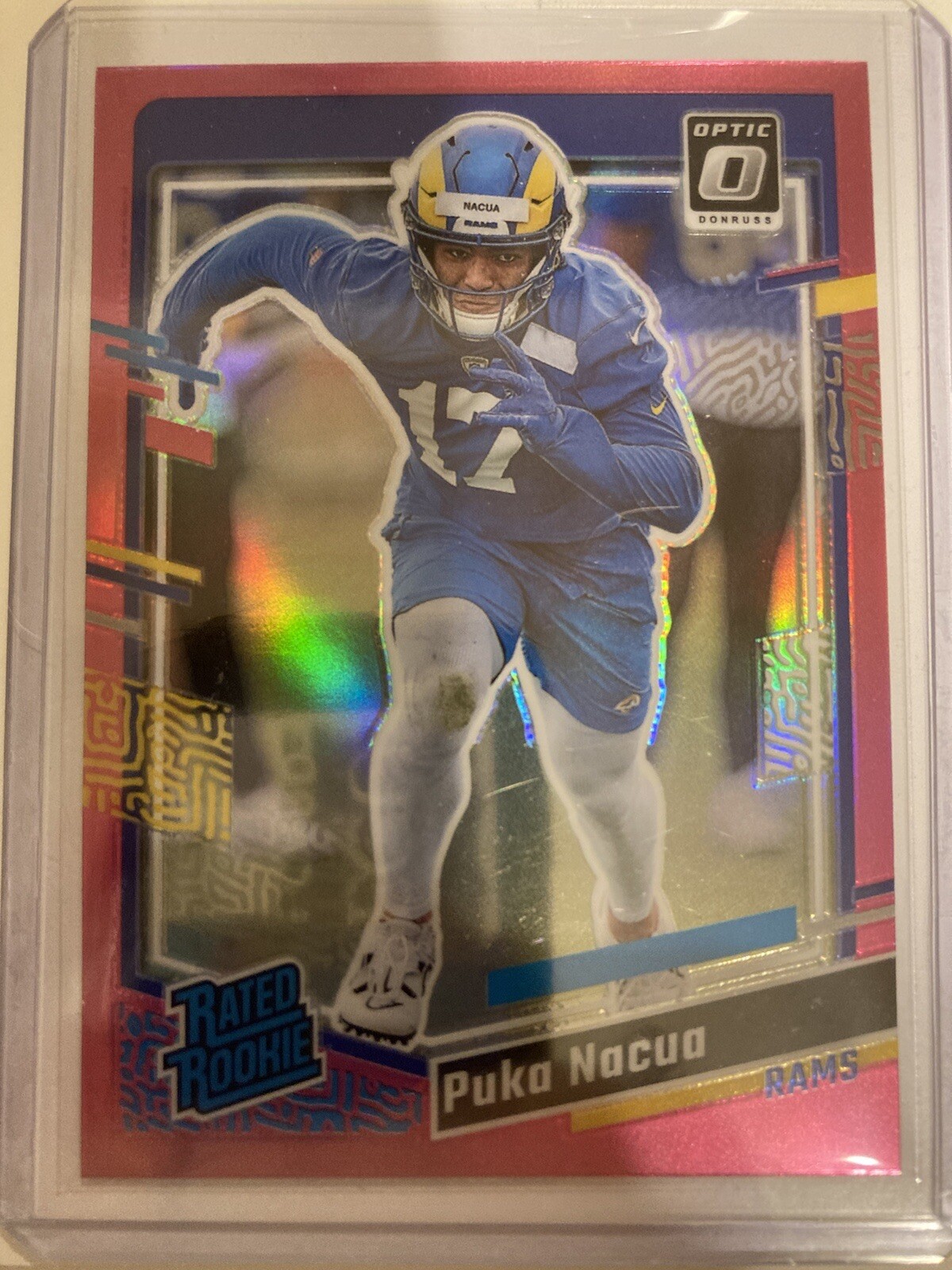 2023 Panini Donruss Puka Nacua Rated Rookie #357 Pink Optic Preview RC Rams (A)
