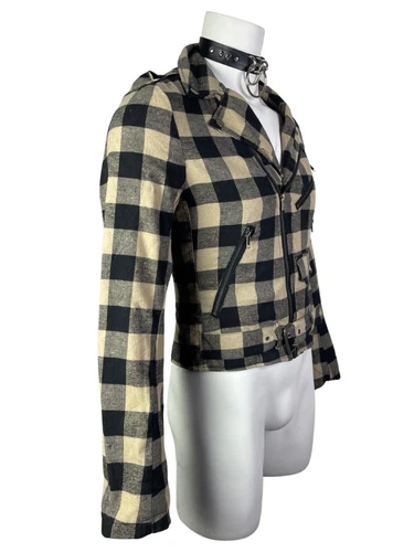 TRIPP FLANNEL GRUNGE ROCKABILLY MOTORCYCLE EMO ROCK MOTO BIKER PUNK COAT JACKET image 9