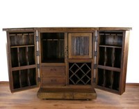 Teakholz-Bar, Wein Spirituosen Schrank, Theke, Hausbar, Tresen