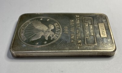 Vintage Sunshine Mining Silver .999 Silver Coin Eagle Bar 10