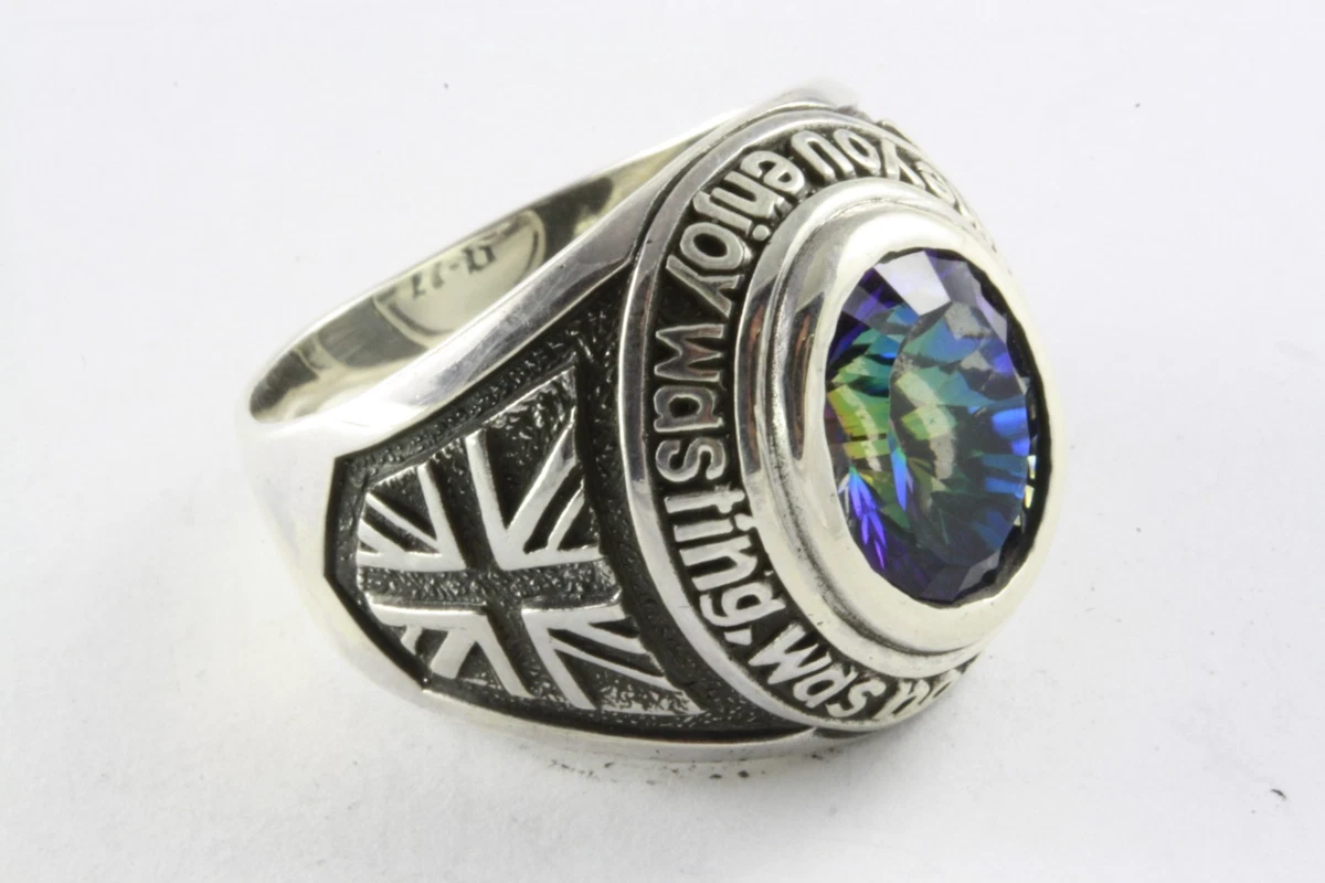 Hippie Hip Hop Anillo Hippies Sello Anillo de Plata 925 Plata