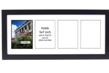 4 Opening Multi 5x7 Black Picture Frame w/ 10x24 Collage Mat From Creative PF