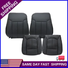 Fits 2011-2016 Ford F-250 Front Bottom & Top PERFORATED Leather Seat Cover Black