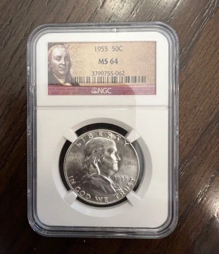 1955-P | Franklin Silver Half Dollar | NGC MS64 | Collection 4006