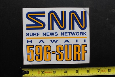 Cnn Sticker SNN Surf News Network Hawaii Clear Yellow Blue CNN V44C Vintage Surfing ...