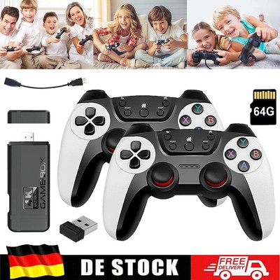 30000+Retro Videospielkonsole 4K HD Spiele TV Stick 64G mit 2x Wireless Gamepad