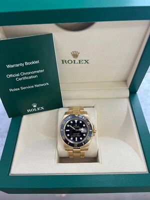 RARE Rolex Submariner 18k Yellow Gold Date 116618LN Factory