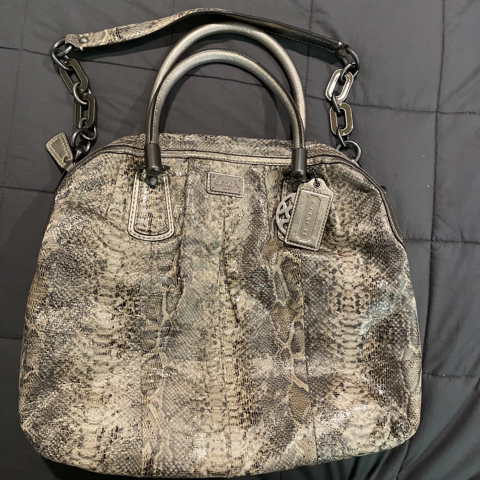 Coach Kristin Python Metallic hobo leather Satchel Shoulder Purse # E1026-15364 - Image 4 of 4