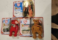 McDonalds TY Teenie Beanie Babies 2000 International Bears II COMPLETE Set of 3